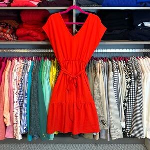 Dual Nature red v neck dress size S NWOT